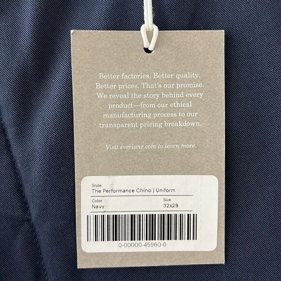 NWT Everlane The Performance Chino | Uniform Slim Fit in Deep Navy Size 32 X 28 - Picture 5 of 12